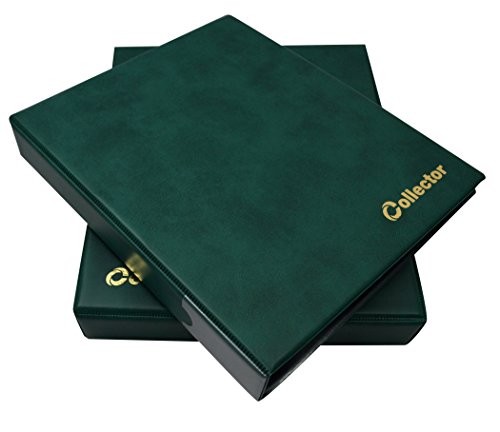 COLLECTOR Ordner für Geldscheine im Format eines Buches mit 15 Seiten und 15 Trennwänden – sehr große Kapazität – Grün von COLLECTOR
