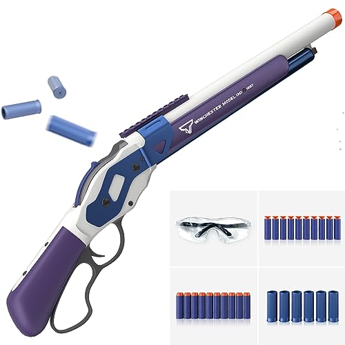 Commander RD-6 Blaster, Soft Foam Bullet Blaster Toy Gun 7-Dart Rotationstromme, Toy Gun (violett) von Colliford