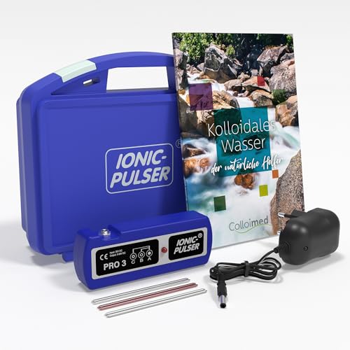 Medionic Ionic-Pulser Pro 3 + Silber-Elektroden + Kupfer-Elektroden + Magnesium-Elektroden + Buch Kolloidales Wasser (Pro3+1PAg+1PCu+1PMg) von Colloimed