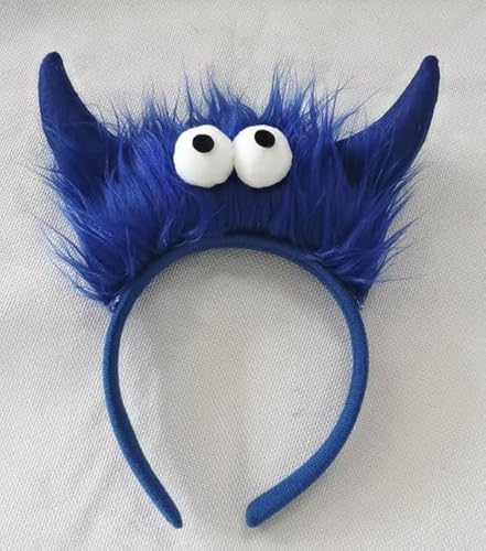 Cologne Collection Haarreif Monster Plüsch mit Hörnern und Kulleraugen Karneval Fasching Party Verkleidung Accessoires von Cologne Collection