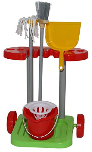 Coloma Putztrolley Reinigungswagen Putzwagen Eimer Sieb Besen Wischmop Kehrblech Coloma Putztrolley Reinigungswagen Putzwagen Eimer Sieb Besen Wischmop Kehrblech von Polesie