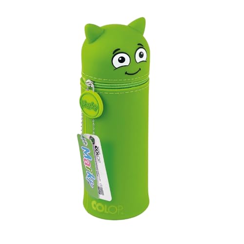 Colop MARKY C169878 - Federmäppchen im Emoji-Desgin, weiches und strapazierfähiges Silikon, Mäppchen für Stifte, Schlampermäppchen, Stiftehalter, grün von Colop