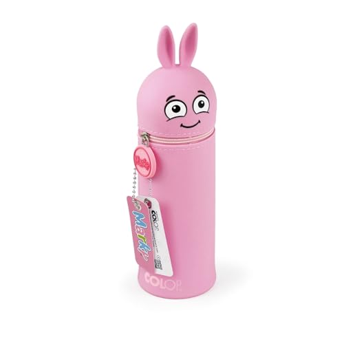 Colop MARKY C169880 - Federmäppchen im Emoji-Desgin, weiches und strapazierfähiges Silikon, Mäppchen für Stifte, Schlampermäppchen, Stiftehalter, rosa von Colop