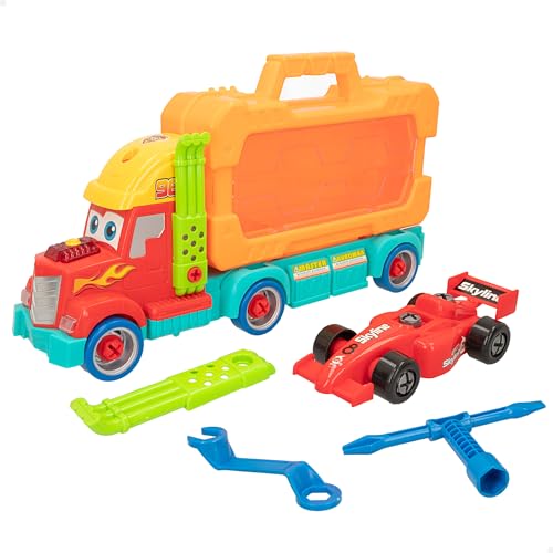ColorBaby 47418 Abnehmbarer Fahrzeugträger, Licht und Sound, 2-in-1, Batterien im Lieferumfang enthalten, Bausatz, Autotransporter, Spielzeugauto, Spielzeug für Kinder von 3 Jahren, 47418 ColorBaby 47418 Abnehmbarer Fahrzeugträger, Licht und Sound, 2-in-1, Batterien im Lieferumfang enthalten, Bausatz, Autotransporter, Spielzeugauto, Spielzeug für Kinder von 3 Jahren, 47418 von COLORBABY
