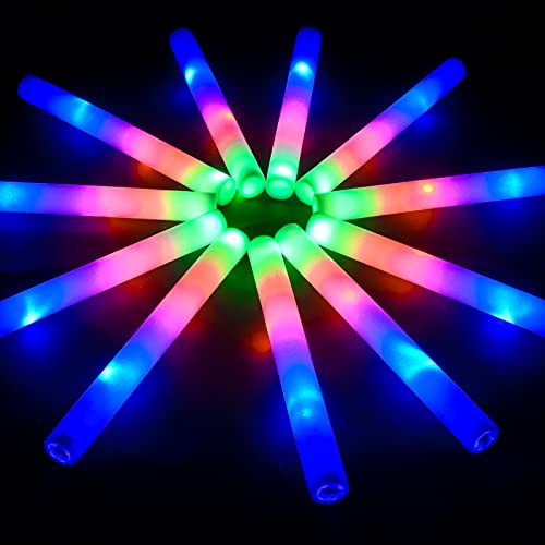 200 Stück leuchtende Party-Zubehör, Schaumstoff-Leuchtstäbe, Partygeschenke, mit 3 Modi, buntes Blinken 200 Stück leuchtende Party-Zubehör, Schaumstoff-Leuchtstäbe, Partygeschenke, mit 3 Modi, buntes Blinken von ColorHome