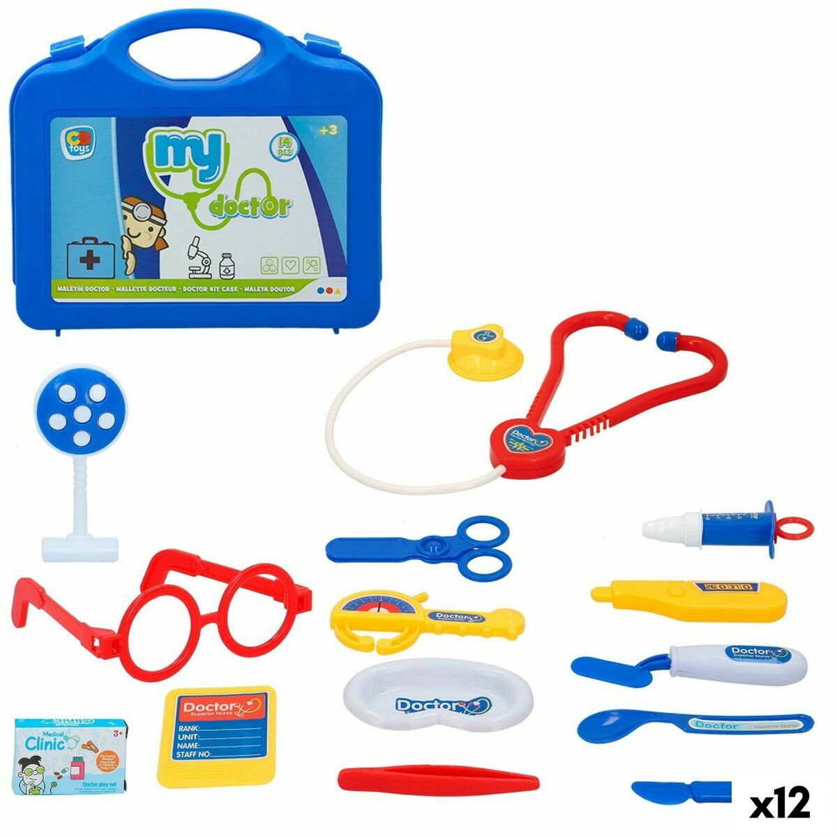 Spielzeug-Arztkoffer mit Zubehör Colorbaby My Doctor 14 Teile (12 Stück) von Colorbaby
