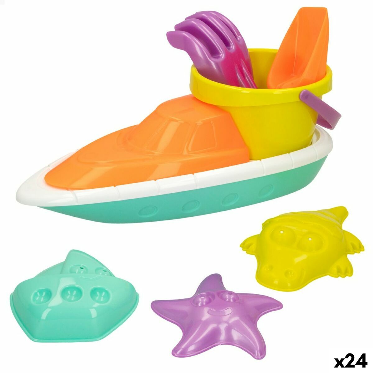 Strandspielzeuge-Set Colorbaby 7 Stücke Schiff Polypropylen (24 Stück) von Colorbaby