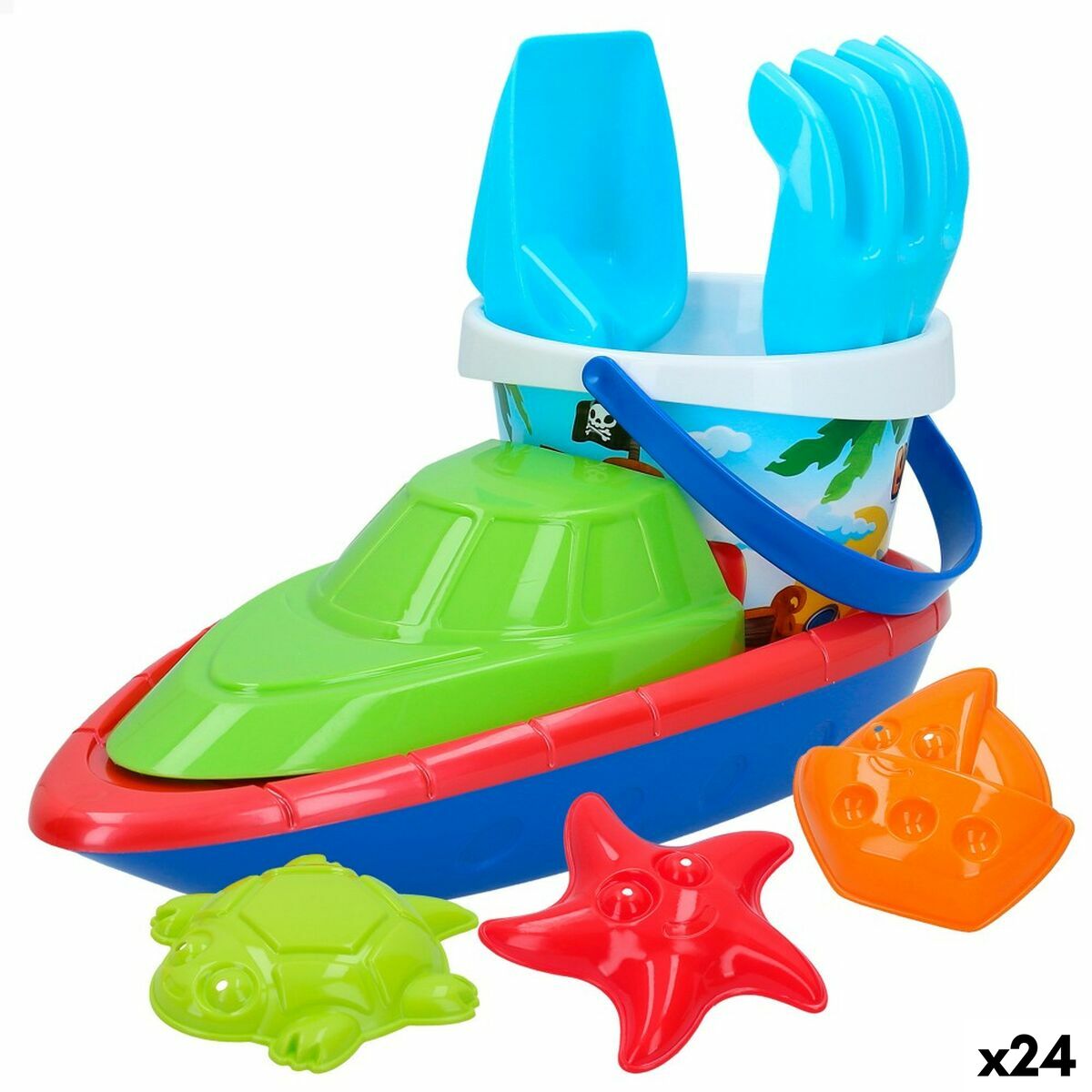 Strandspielzeuge-Set Colorbaby 8 Stücke Schiff Polypropylen (24 Stück) von Colorbaby
