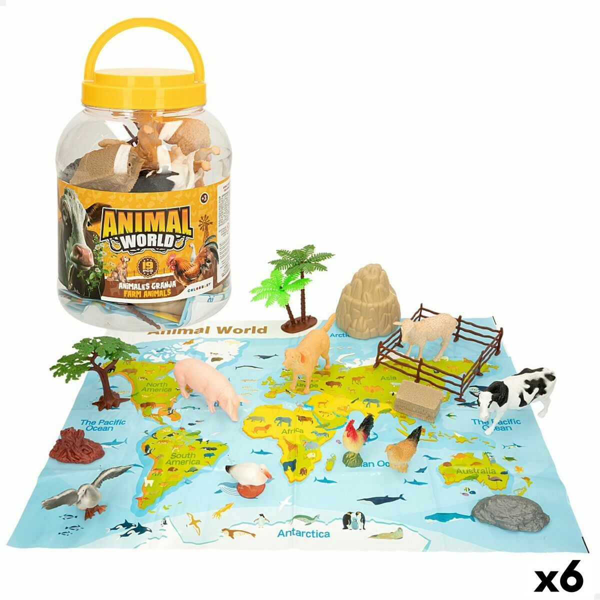 Tierfiguren Colorbaby 19 Stücke Bauernhof Kunststoff 13 x 8 x 3 cm (6 Stück) von Colorbaby