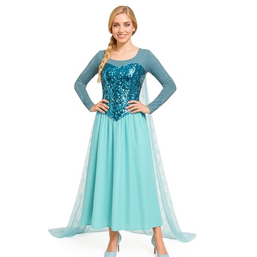 Colorfog Damen Elegante Prinzessin Kleid kostüm weihnachtsfest-Kleid-fee-Abendkleid Medium Blau von Colorfog