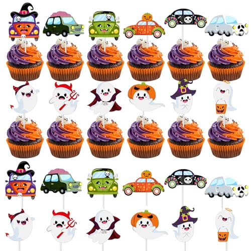 Colorich 48 Stück Tortendeko Halloween Deko Kuchen Cupcake Topper, Happy Halloween Tortendeko Geist Gruselig Muffin Deko für Halloweenparty Horror Themed Party Colorich 48 Stück Tortendeko Halloween Deko Kuchen Cupcake Topper, Happy Halloween Tortendeko Geist Gruselig Muffin Deko für Halloweenparty Horror Themed Party von Colorich ㅤ