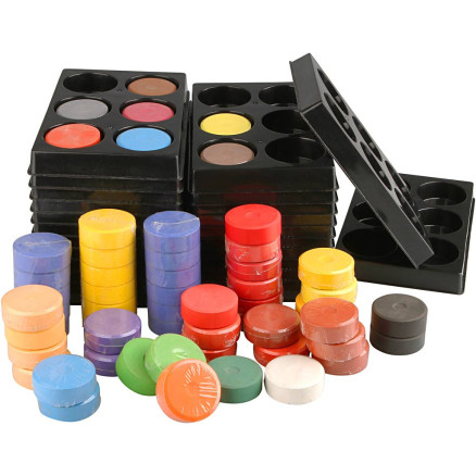 Aquarellfarben, H 16 mm, D 44 mm, Sortierte Farben, 1 Set von Colortime