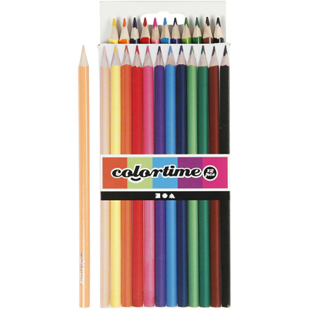 Colortime Buntstifte, L 17,45 cm, Mine 3 mm, Sortierte Farben, 12 Stk/ Colortime Buntstifte, L 17,45 cm, Mine 3 mm, Sortierte Farben, 12 Stk/ von Colortime