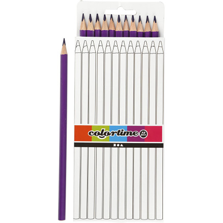Colortime Buntstifte, L 17 cm, Mine 3 mm, Flieder, 12 Stk/ 1 Pck von Colortime