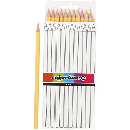 Colortime Buntstifte, L 17 cm, Mine 3 mm, Hellbeige, 12 Stk/ 1 Pck von Colortime