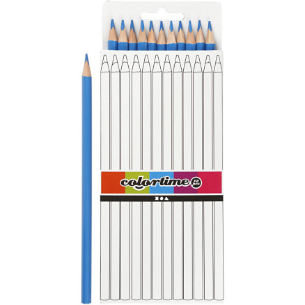 Colortime Buntstifte, L 17 cm, Mine 3 mm, Hellblau, 12 Stk/ 1 Pck von Colortime