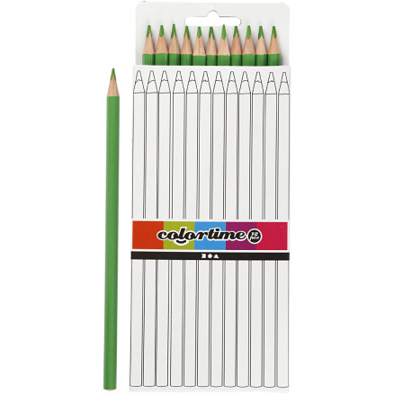 Colortime Buntstifte, L 17 cm, Mine 3 mm, Hellgrün, 12 Stk/ 1 Pck von Colortime