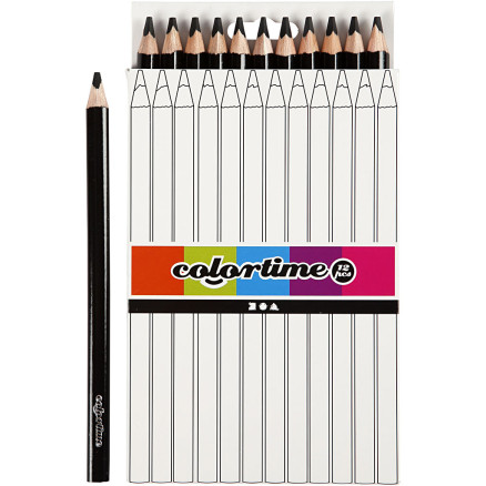 Colortime Buntstifte, L 17,45 cm, Mine 5 mm, JUMBO, Schwarz, 12 Stk/ 1 Colortime Buntstifte, L 17,45 cm, Mine 5 mm, JUMBO, Schwarz, 12 Stk/ 1 von Colortime