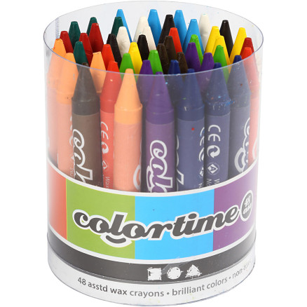 Colortime Farbkreide, L 10 cm, Dicke 11 mm, Sortierte Farben, 48 Stk/ 1 Pck Colortime Farbkreide, L 10 cm, Dicke 11 mm, Sortierte Farben, 48 Stk/ 1 Pck von Colortime