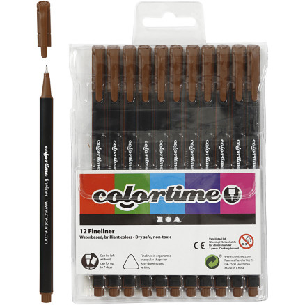 Colortime Fineliner Marker, Strichstärke 0,6-0,7 mm, Braun, 12 Stk/ 1 Colortime Fineliner Marker, Strichstärke 0,6-0,7 mm, Braun, 12 Stk/ 1 von Colortime