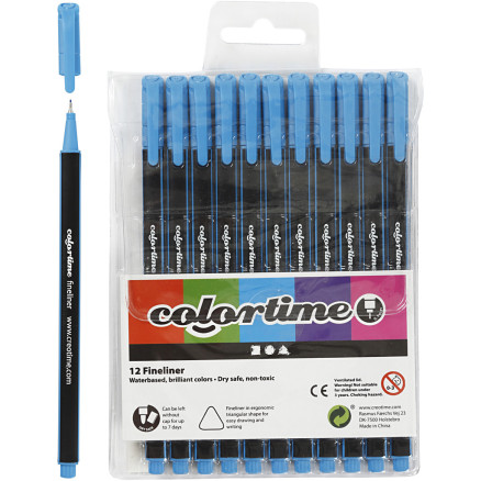 Colortime Fineliner Marker, Strichstärke 0,6-0,7 mm, Hellblau, 12 Stk/ Colortime Fineliner Marker, Strichstärke 0,6-0,7 mm, Hellblau, 12 Stk/ von Colortime