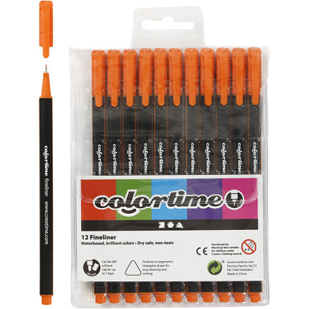 Colortime Fineliner Marker, Strichstärke 0,6-0,7 mm, Orange, 12 Stk/ 1 Colortime Fineliner Marker, Strichstärke 0,6-0,7 mm, Orange, 12 Stk/ 1 von Colortime
