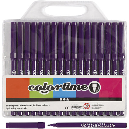 Colortime Marker, Strichstärke 2 mm, Flieder, 18 Stk/ 1 Pck von Colortime
