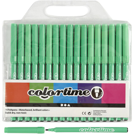 Colortime Marker, Strichstärke 2 mm, Hellgrün, 18 Stk/ 1 Pck von Colortime