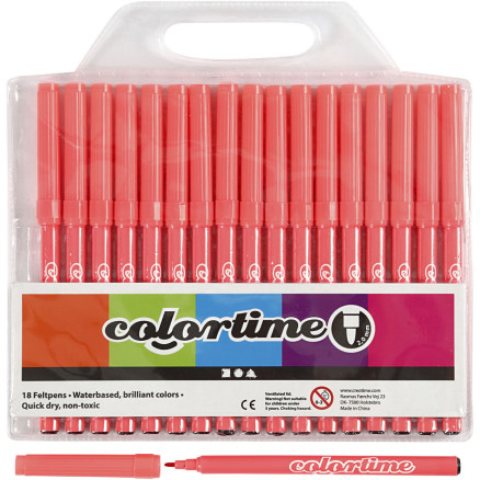 Colortime Marker, Strichstärke 2 mm, Pink, 18 Stk/ 1 Pck von Colortime