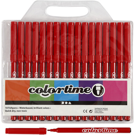 Colortime Marker, Strichstärke 2 mm, Rot, 18 Stk/ 1 Pck Colortime Marker, Strichstärke 2 mm, Rot, 18 Stk/ 1 Pck von Colortime