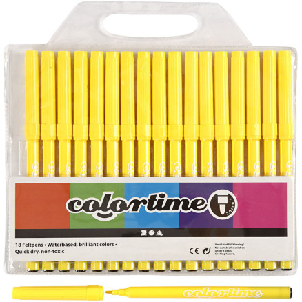 Colortime Marker, Strichstärke 2 mm, Zitronengelb, 18 Stk/ 1 Pck Colortime Marker, Strichstärke 2 mm, Zitronengelb, 18 Stk/ 1 Pck von Colortime