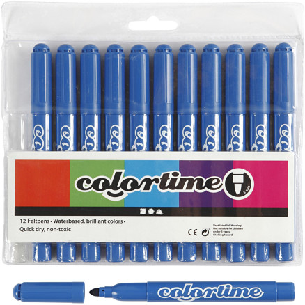Colortime Marker, Strichstärke 5 mm, Azure, 12 Stk/ 1 Pck von Colortime