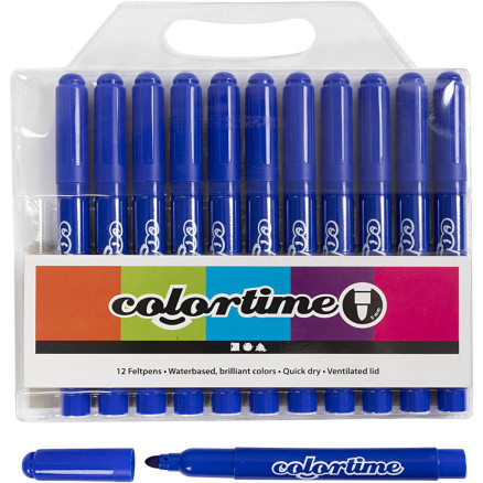 Colortime Marker, Strichstärke 5 mm, Blau, 12 Stk/ 1 Pck von Colortime