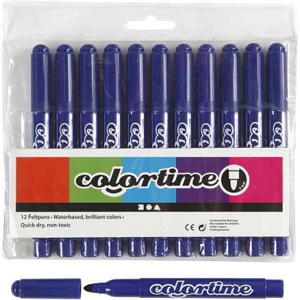 Colortime Marker, Strichstärke 5 mm, Dunkelblau, 12 Stk/ 1 Pck von Colortime