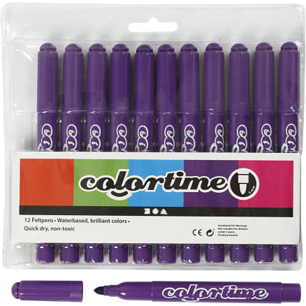 Colortime Marker, Strichstärke 5 mm, Dunkellila, 12 Stk/ 1 Pck von Colortime