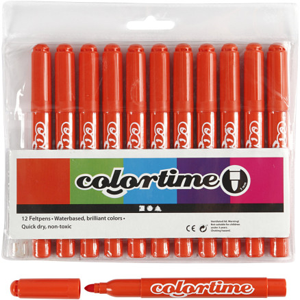 Colortime Marker, Strichstärke 5 mm, Dunkelorange, 12 Stk/ 1 Pck Colortime Marker, Strichstärke 5 mm, Dunkelorange, 12 Stk/ 1 Pck von Colortime