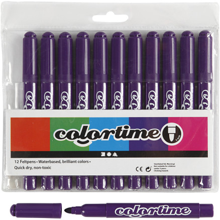 Colortime Marker, Strichstärke 5 mm, Flieder, 12 Stk/ 1 Pck von Colortime