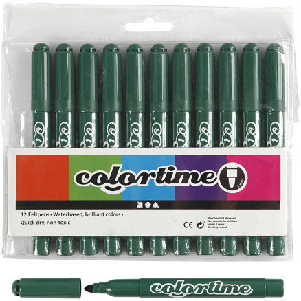 Colortime Marker, Strichstärke 5 mm, Grün, 12 Stk/ 1 Pck von Colortime
