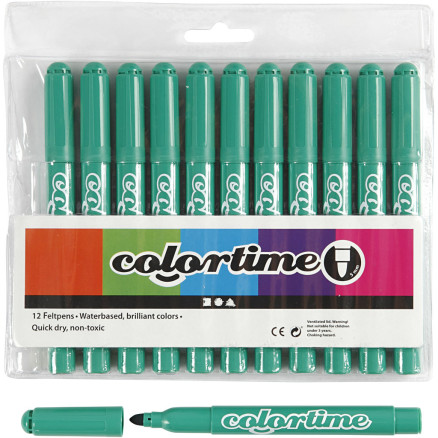 Colortime Marker, Strichstärke 5 mm, Grün transparent, 12 Stk/ 1 Pck von Colortime