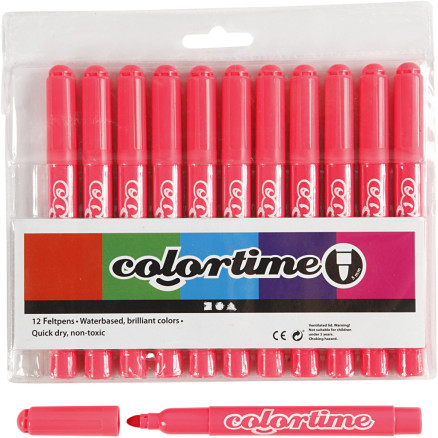 Colortime Marker, Strichstärke 5 mm, Pink, 12 Stk/ 1 Pck von Colortime