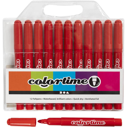 Colortime Marker, Strichstärke 5 mm, Rot, 12 Stk/ 1 Pck von Colortime