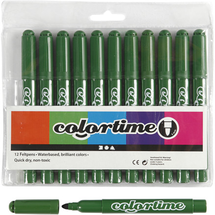 Colortime Marker, Strichstärke 5 mm, Tannengrün, 12 Stk/ 1 Pck von Colortime