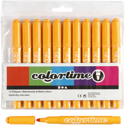 Colortime Marker, Strichstärke 5 mm, Warm gelb, 12 Stk/ 1 Pck von Colortime