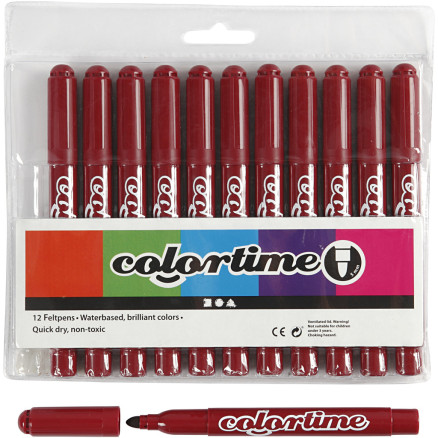 Colortime Marker, Strichstärke 5 mm, Weinrot, 12 Stk/ 1 Pck von Colortime