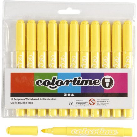 Colortime Marker, Strichstärke 5 mm, Zitronengelb, 12 Stk/ 1 Pck Colortime Marker, Strichstärke 5 mm, Zitronengelb, 12 Stk/ 1 Pck von Colortime