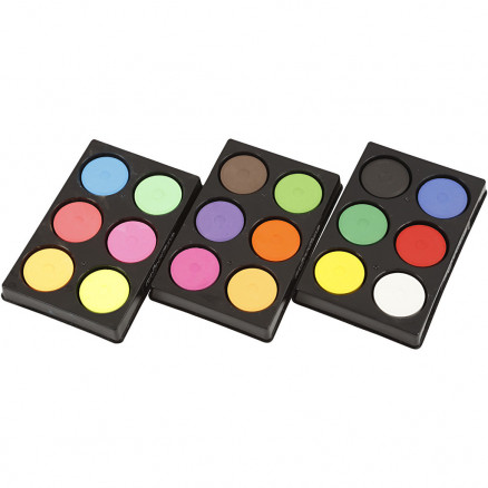 Wasserfarbe, D: 44mm, H: 16mm, 1 Set, erweiterte Farbpalette, Neonfarben, Primärfarben von Colortime