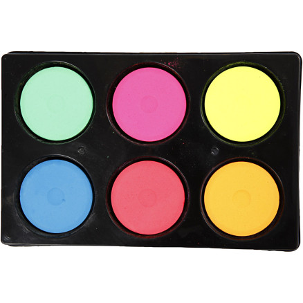 Aquarellfarben, H 16 mm, D 44 mm, Neonfarben, 1 Pck Aquarellfarben, H 16 mm, D 44 mm, Neonfarben, 1 Pck von Colortime