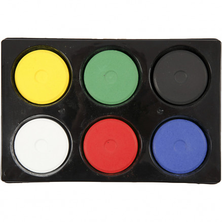 Wasserfarben-Palette, D: 57mm, H 19mm, 1 Set, Primärfarben Wasserfarben-Palette, D: 57mm, H 19mm, 1 Set, Primärfarben von Colortime