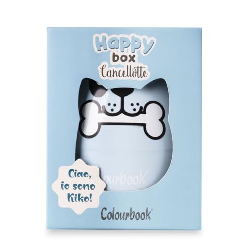 Colourbook Happy Box – Überraschungsbox Schreibwaren, 11 Produkte zum Schreiben und Zeichnen, inklusive Schreibtücher, Textmarker, Bleistift, Spitzer, Radiergummi, Stift, Münzbörse (Hundlöscher) von Colourbook