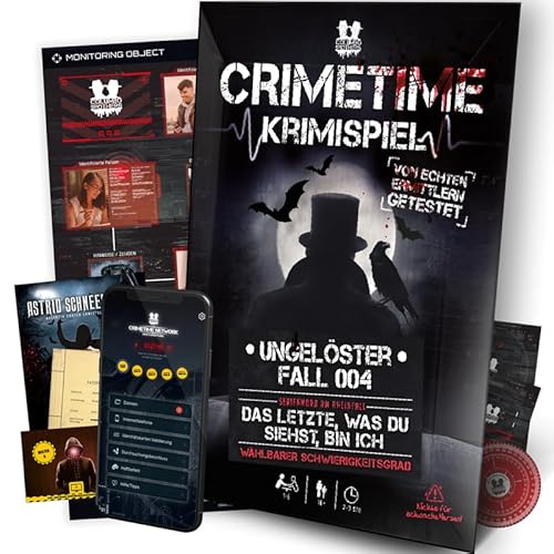 CRIMETIME Krimispiel - Fall 004 - Das Letzte, was du siehst, Bin ich - Escape Room Spiel- Tatort - Detektivspiel von Columbo Brothers